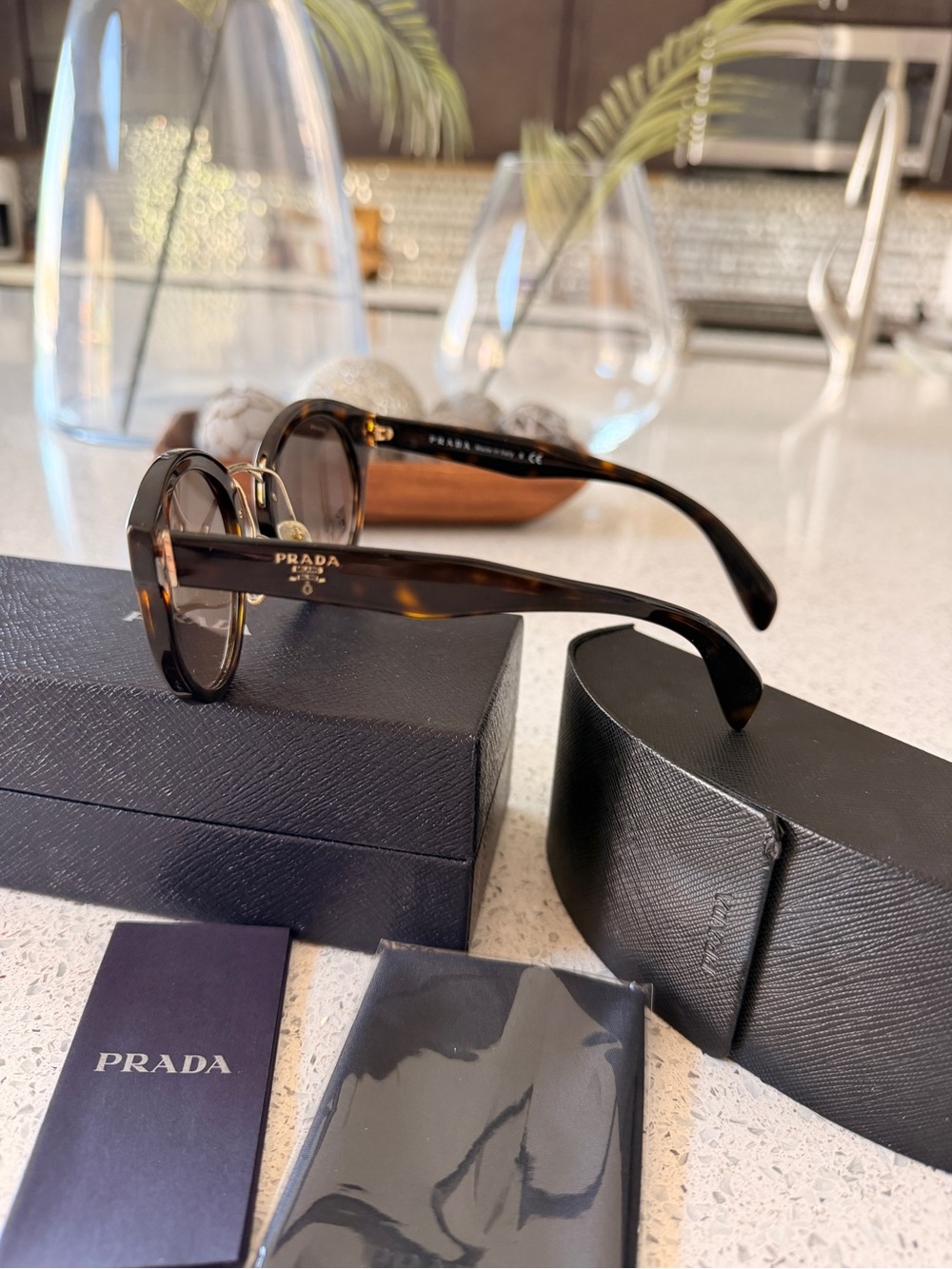 Prada Tortoiseshell Round Sunglasses - Brown Lenses - Picture 2 of 12